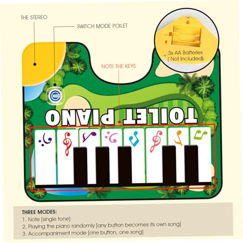 Musical Toilet Piano Mat - 24x19 Inch Waterproof Non-Slip Floor Rug