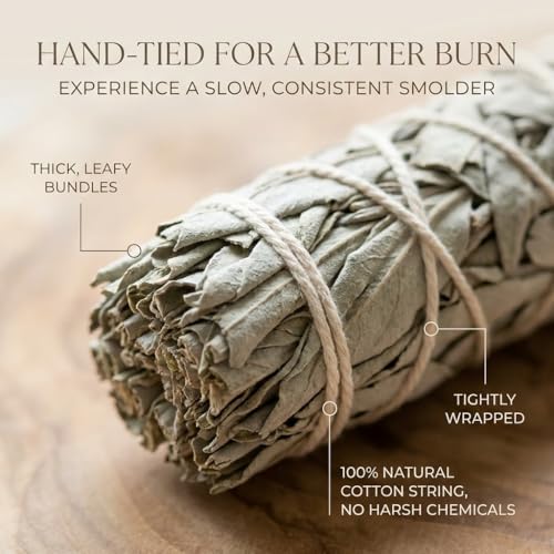 California White Sage Smudge Sticks 4 Inch - Pack of 3 Incense Bundles