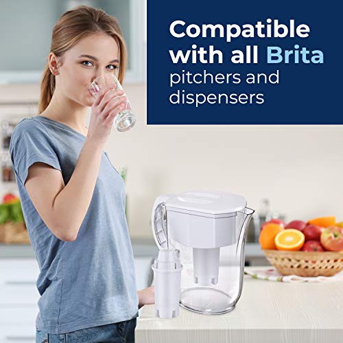 Premium Water Pitcher & Dispenser Replacement Filters, NSF Certified (6 Pack)