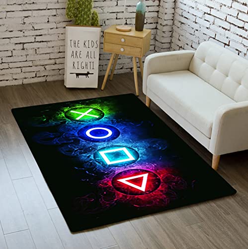 Gamer Area Rug for Boys Bedroom, Non-Slip Video Game Controller Carpet