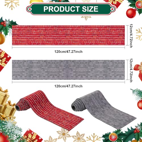 4 Pcs Miniature Christmas Village Street Road Mat, Cuttable Brick Path Roll
