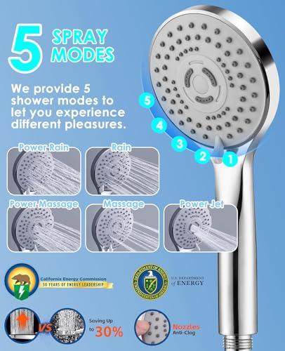 10" Dual Shower Head Combo with Handheld Spray and Adjustable Arm, Chrome