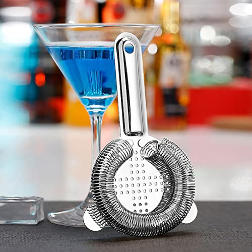 6 Pack Stainless Steel Cocktail Strainers with Spring for Bartenders & Home Mixology