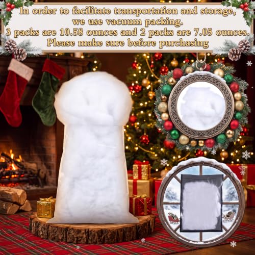 Fluffy White Artificial Snow Fiber for Christmas & Winter Village - 14.11 oz