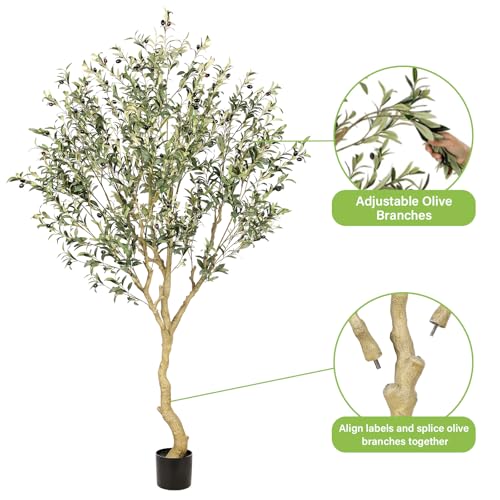 7FT Artificial Olive Tree - Realistic Faux Plant for Home Decor