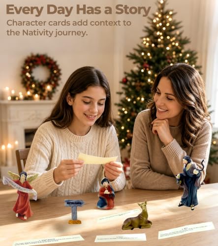 Paxverra Nativity Advent Calendar 2026 - Resin 24-Day Christmas Countdown Set