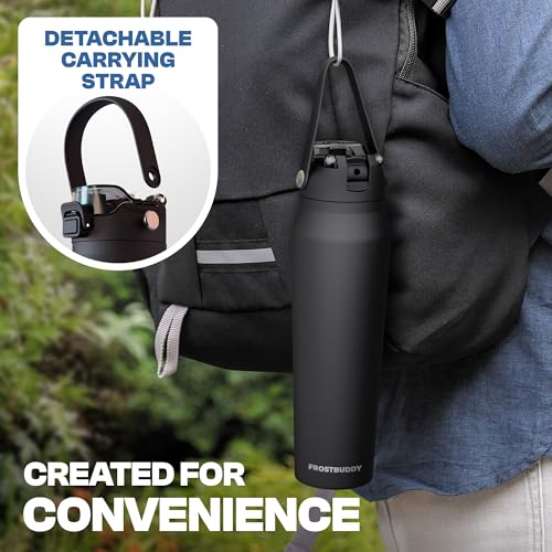 Insulated Water Bottle 24oz - Dual Straw and Chug Lid