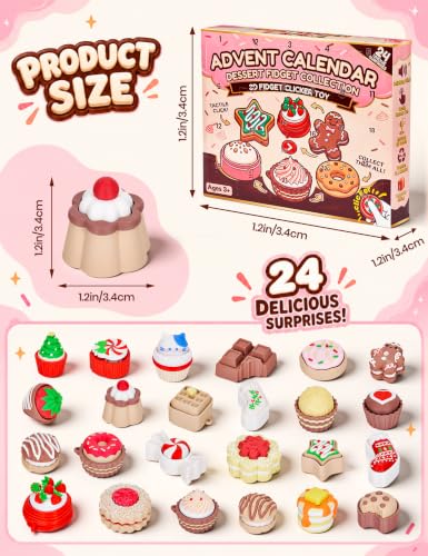 3D Printed Dessert Advent Calendar 2026 – 24 Day Fidget Clicker Toys for Stress Relief