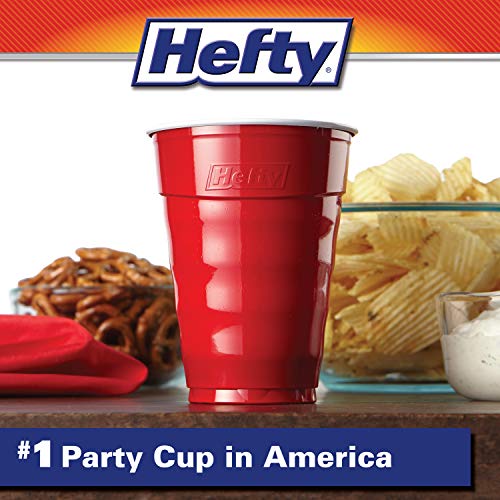18 oz Red Disposable Plastic Party Cups - Easy Grip Cold Drink Cups (50 Pack)