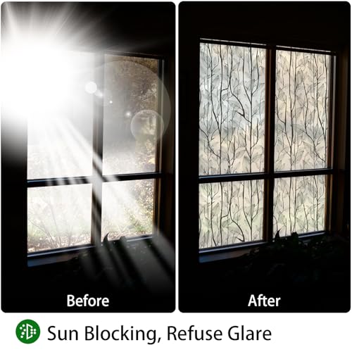 Frosted Glass Window Film for Privacy – 17.7" x 78.7" Static Cling