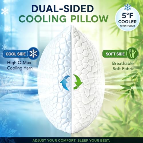 SUPA MODERN Cooling Shredded Memory Foam Pillows, Queen Size (Set of 2)