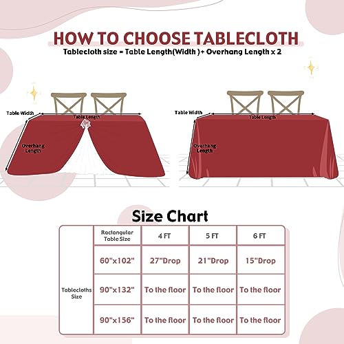 SoarDream Red Glitter Sequin Tablecloth 90x132 Inch Rectangular for Party Events