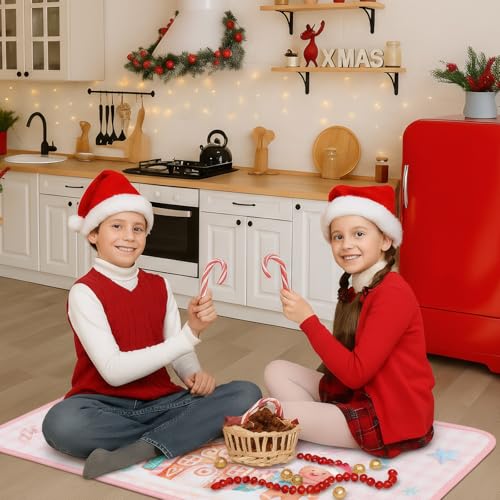 Dunzy 3 Pcs Christmas Gingerbread House Kitchen Rugs Set – Gingerbread House Variation