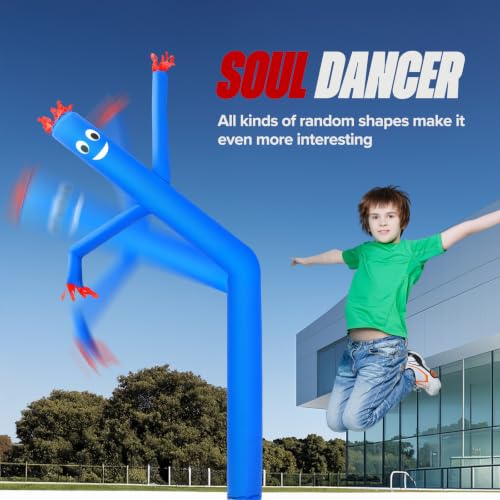 6ft Blue Inflatable Tube Man Air Puppet Dancer with Blower & Light