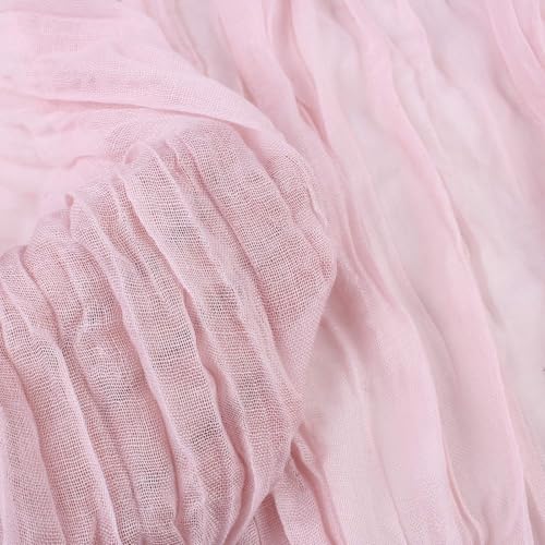 SAJOO Pink Cheesecloth Table Runner 13.3FT Rustic Sheer Gauze for Wedding Party Home Decor