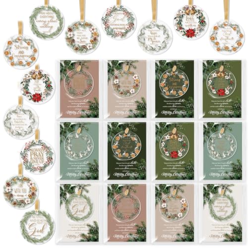 Thyle 24 Set Christian Ornaments with Cards Bible Verses - Classic Style, 24/Classic