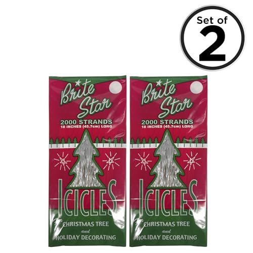 Brite Star 2000 Icicles, 18-Inch Silver Holiday Decor Set of 2