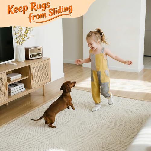 Non-Slip Rug Corner Grippers - Reusable Double-Sided Carpet Tape, 8 Pack