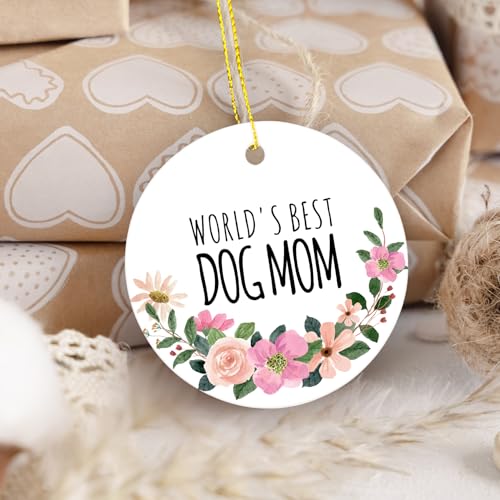 Dog Mom Ornament - Qeheb Dog Lovers Gift for Women, Christmas Hanging Ornament