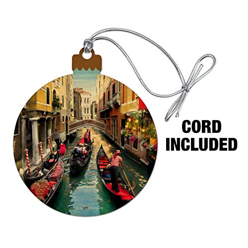 Venice Italy Gondolas Canals Wood Christmas Ornament