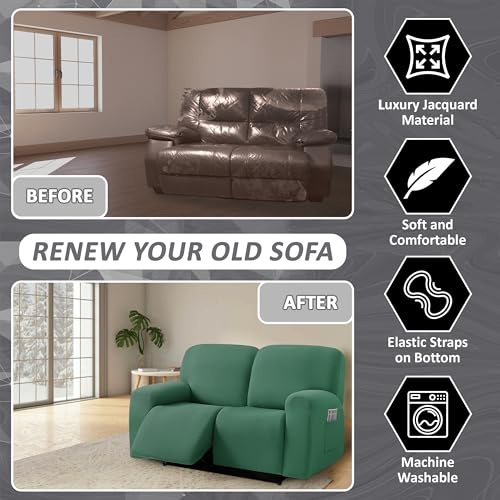 Jacquard Reclining Loveseat Slipcover - 6-Piece, Washable (48" - 65")