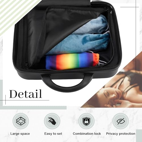 Lockable Storage Box with Combination Lock, Discreet Travel Organizer Case