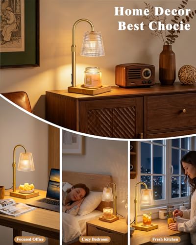 Candle Warmer Lamp with Timer - Adjustable Height Electric Wax Warmer