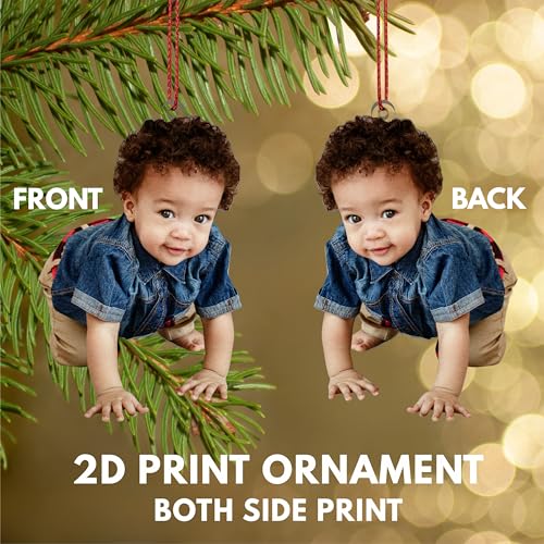Custom Photo Christmas Ornament, Personalized Double-Sided Acrylic Keepsake