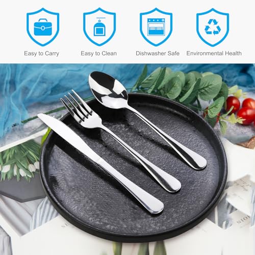 4-Piece Stainless Steel Travel Utensils Set with Carrying Case