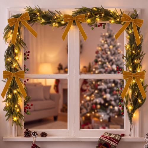 9 ft Artificial Norfolk Pine Garland with Lights for Holiday Decor