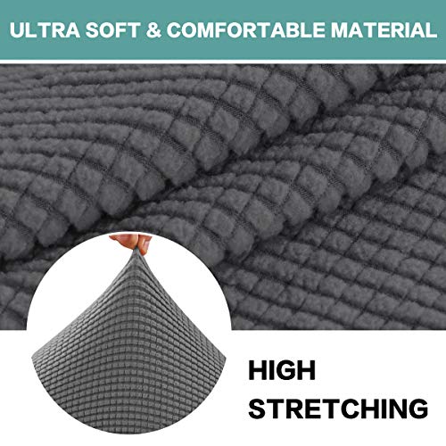 Stretch Ottoman Cover - Soft Charcoal Gray Slipcover for Rectangle Storage Ottoman
