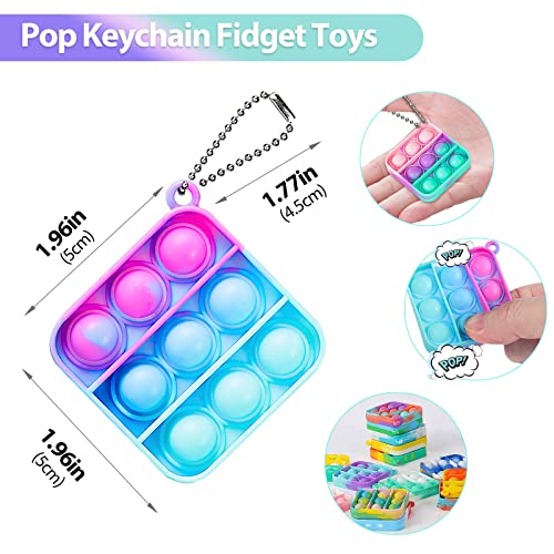 Mini Pop Fidget Keychain Party Favors 30 Pack Sensory Toys for Kids