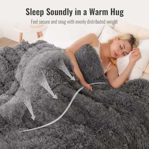 15lbs Queen Size Weighted Blanket - Soft Plush Faux Fur, 60"x80"