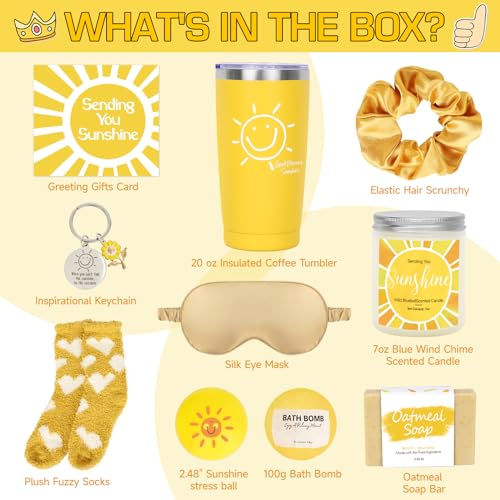 Sunshine Gift Basket for Women - 10-Piece Self Care Spa Wellness Box