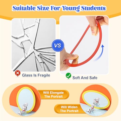 10 Pcs Small Oval Acrylic Mirrors, 4 x 6 Inch Shatterproof Craft Mirrors