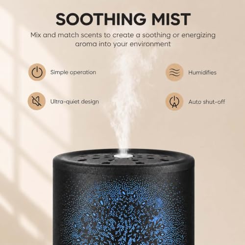 Metal Essential Oil Diffuser with LED Lights, Cool Mist Humidifier