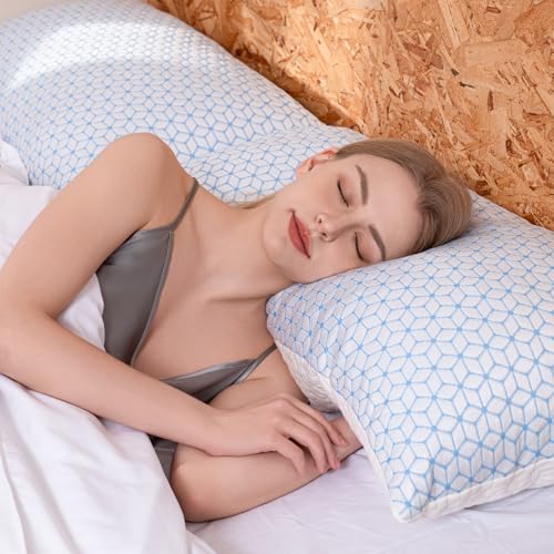 Love Attitude Adjustable Cooling Shredded Memory Foam Pillows, King Size 2-Pack