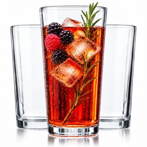 Set of 10 Clear 16oz Stackable Drinking Glasses - Home Essentials & Beyond
