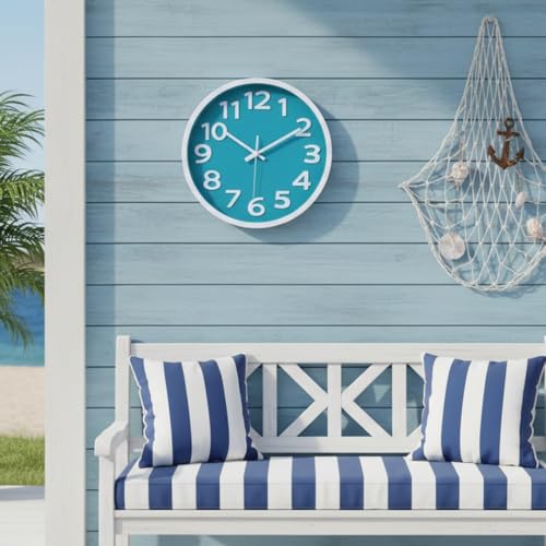 12-Inch Silent Wall Clock, Non-Ticking Analog Clock for Indoor and Outdoor