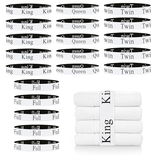 Elastic Bed Sheet Organizer Bands - 20 Pack Linen Closet Storage Labels