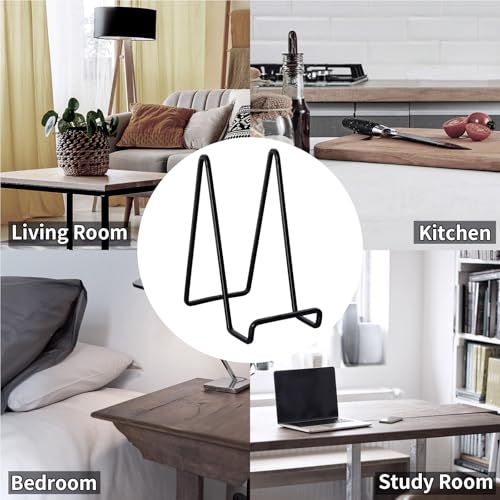 6-Inch Metal Plate Stands for Display – Set of 3 Decorative Iron Easels