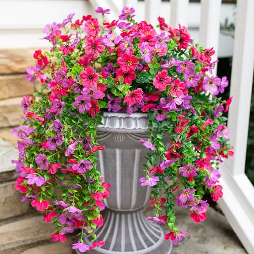 2-Pack UV Resistant Artificial Outdoor Flowers for Porch & Garden