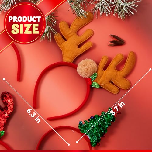 JOYIN 16PCS Cute Christmas Headbands, Festive Set, Great for Christmas Parties, Holiday Party Favors, Unique Design, Wide Application, Premium Quality, EASY TO USE
