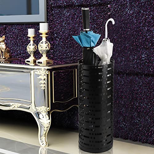 Metal Round Umbrella Stand, 16.5-Inch Slim Entryway Umbrella Holder Bin