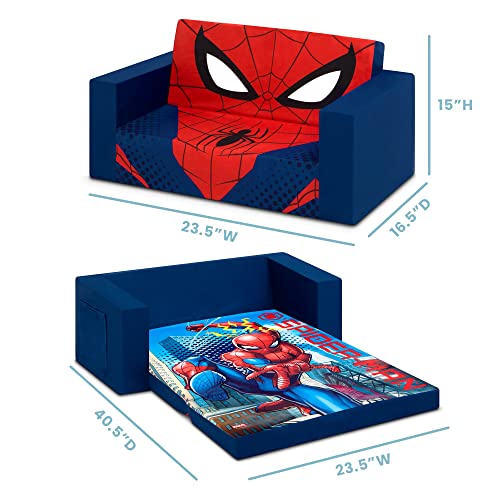 Convertible Flip-Out Sofa and Lounger for Kids, Stain-Resistant Foam