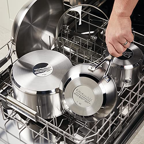 KitchenAid 71021 Stainless Steel Casserole with Lid, 4 Quart - Brushed Stainless Steel