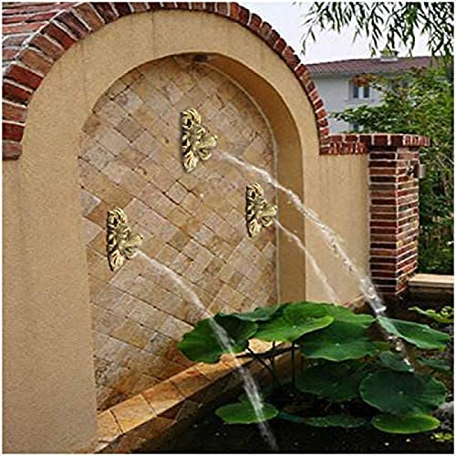 Lion Head Wall Fountain Decor - Resin Outdoor Water Spout, 2 Pack