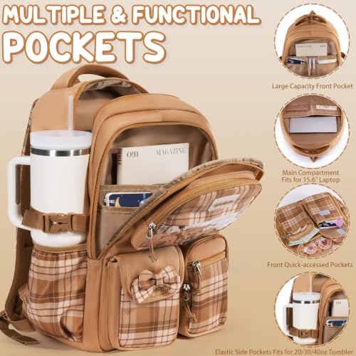 Cute Capybara Girls School Backpack Set with Lunch Box and Pencil Case