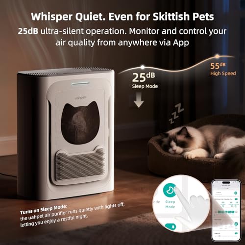 Pet Air Purifier for Home with H13 HEPA Filter and Air Quality Monitor