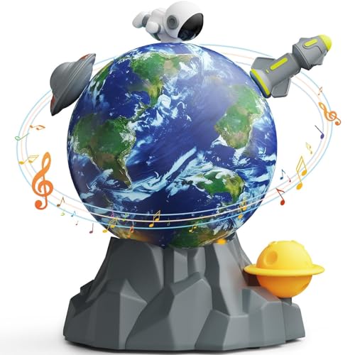 Magnetic Musical Rotating Space Toy with Astronaut Figures and LED Lights